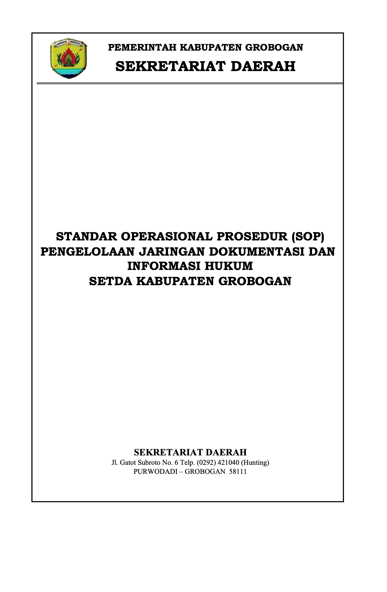 Standar Operasional JDIH